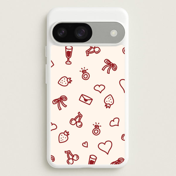 Valentines Doodles Google Pixel 9 / 9 Pro Case