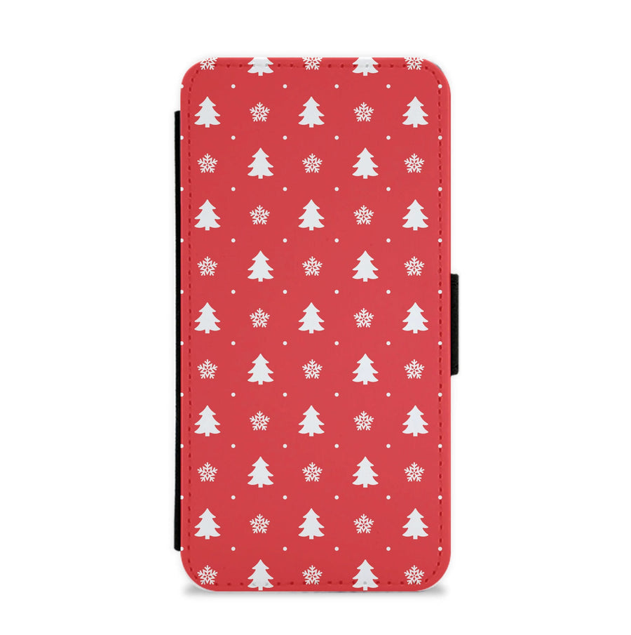 Red Tree Pattern Flip / Wallet Phone Case