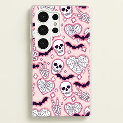 Cute Halloween Stickers Pattern Galaxy S25 Ultra Case