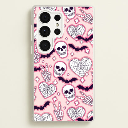 Cute Halloween Stickers Pattern Galaxy S25 Ultra Case