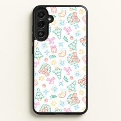Neon Christmas Icons Pattern II Galaxy A34 Case