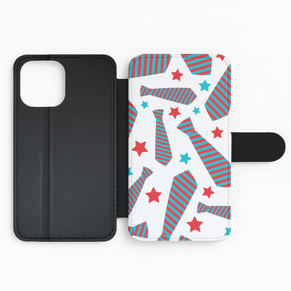 Tie And Stars Pattern Flip Phone Case