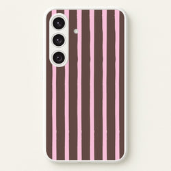 Chocolate & Strawberry Stripes Galaxy S25 Plus Case