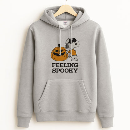 Feeling Spooky Cartoon Beagle Unisex Grey Hoodie