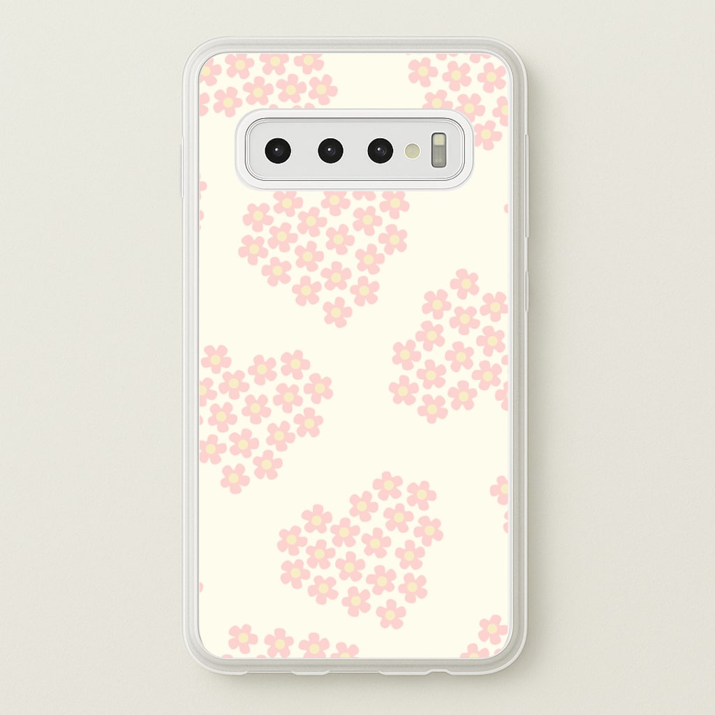 Flower Hearts Pattern Galaxy S10 Case