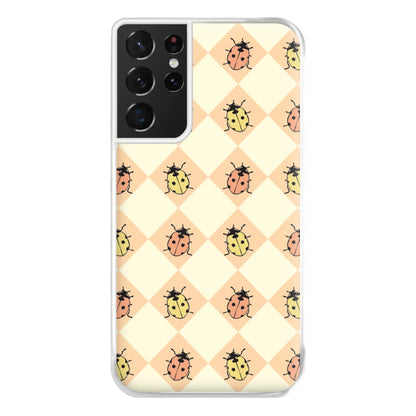 Argyle Ladybugs Pattern Galaxy S21 Ultra Case