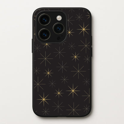 Christmas Gold Stars Pattern iPhone 15 Pro Case