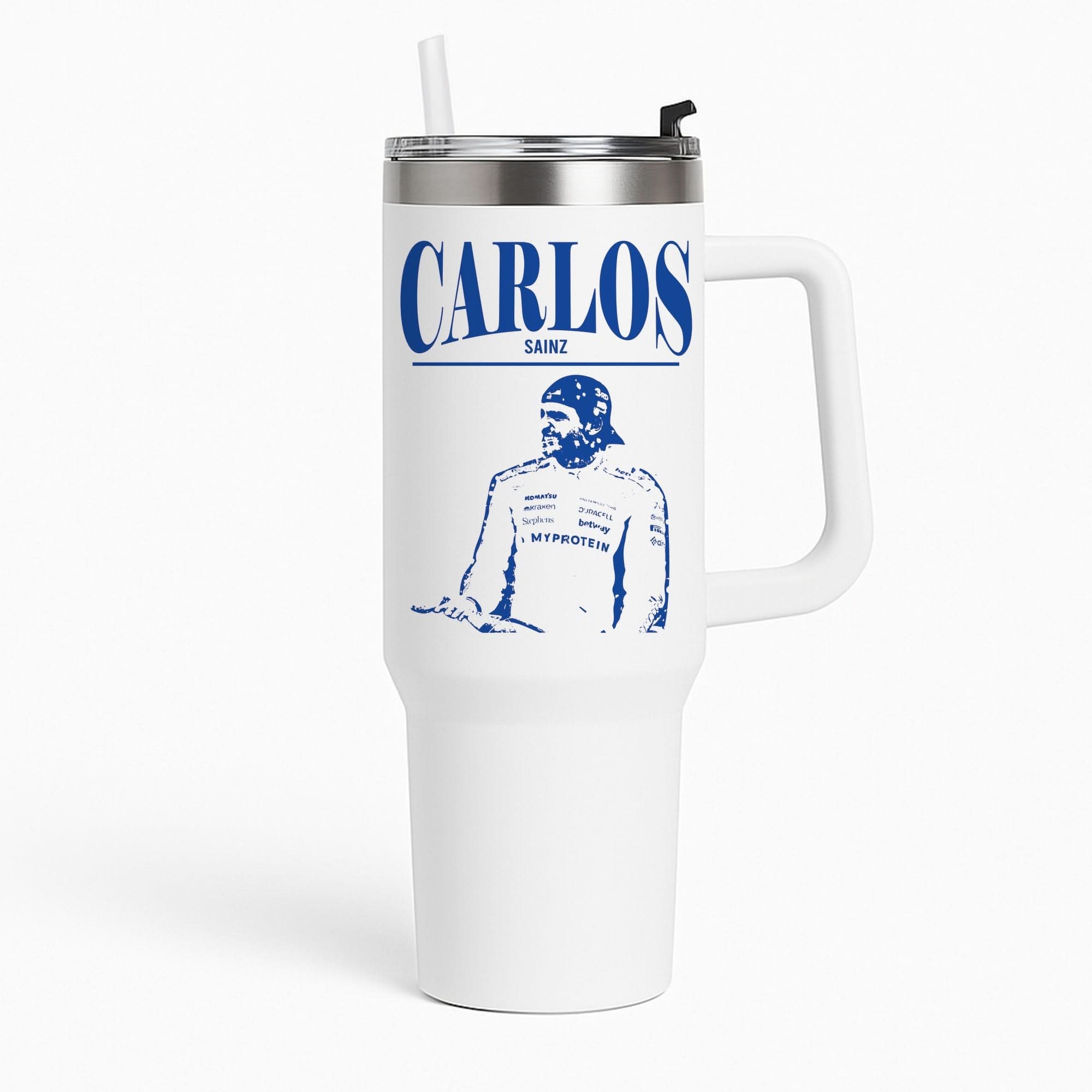 Carlos White And Blue Tumbler