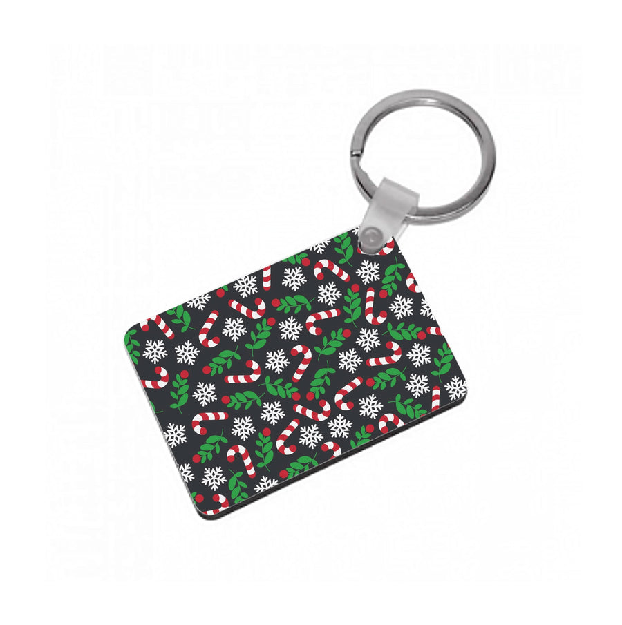 Snow Black Pattern Keyring