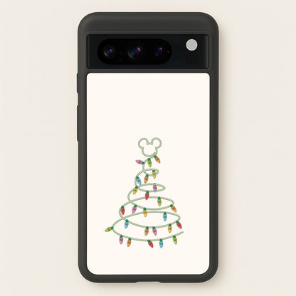 Cartoon Mouse Christmas Tree Lights Google Pixel 8 Pro Case