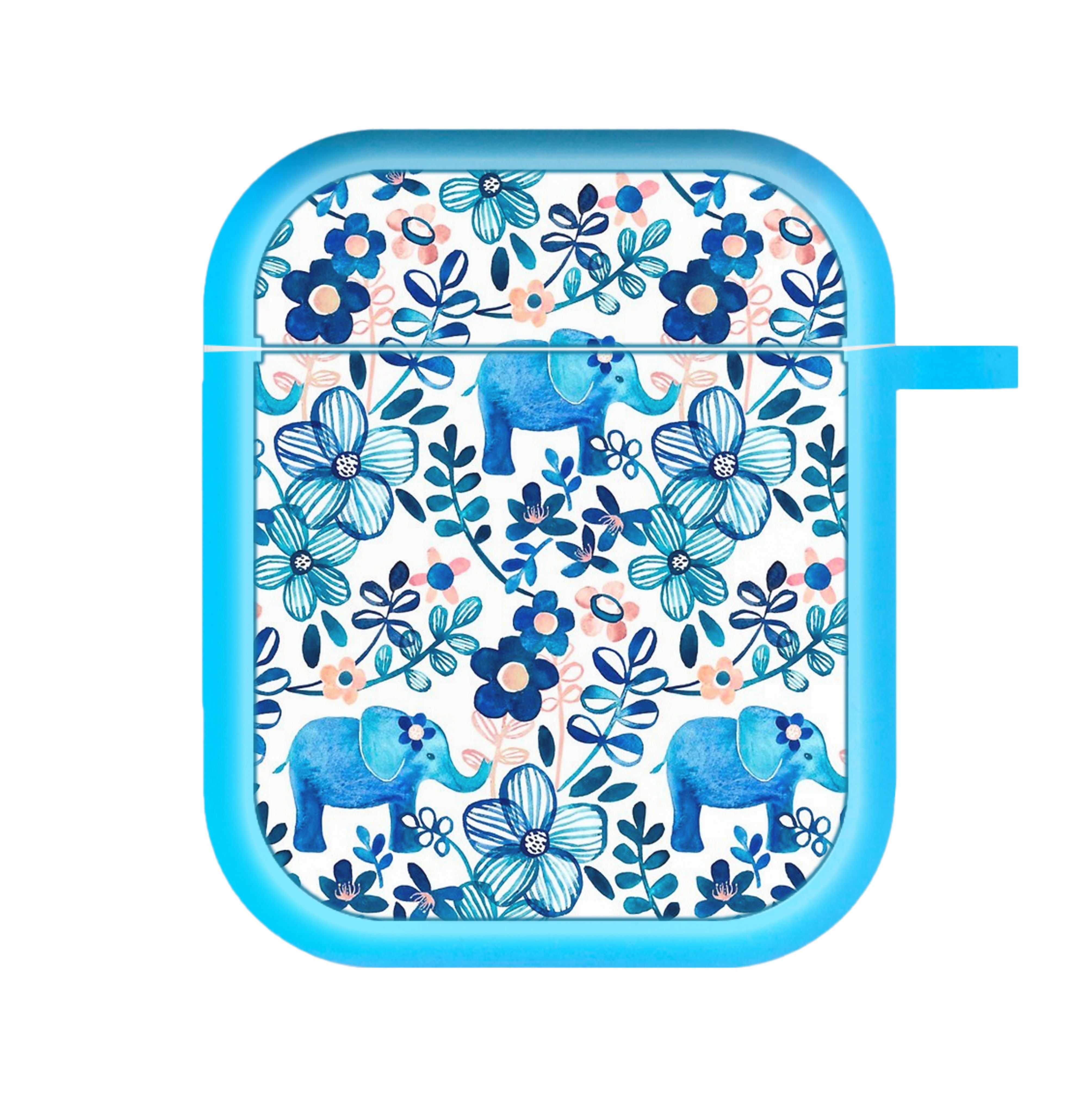 Elephant and Floral Pattern AirPods Case