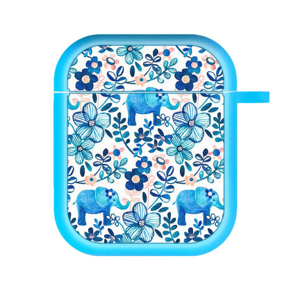 Elephant and Floral Pattern AirPods Case