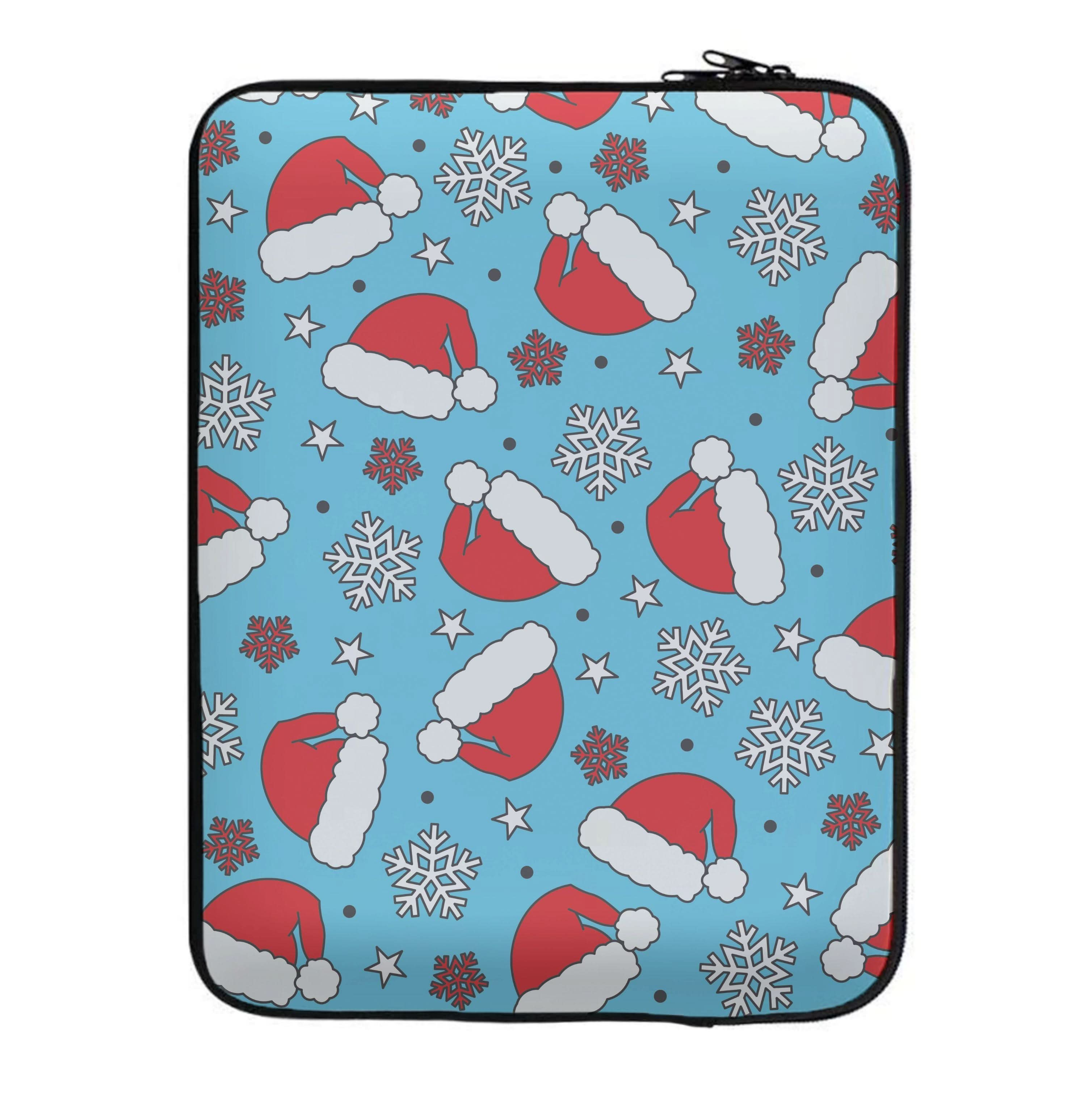 Blue Snow Pattern Laptop Sleeve