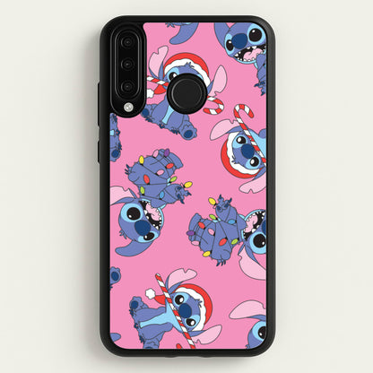 Christmas Cute Blue Alien Pattern Huawei P30 Lite Case