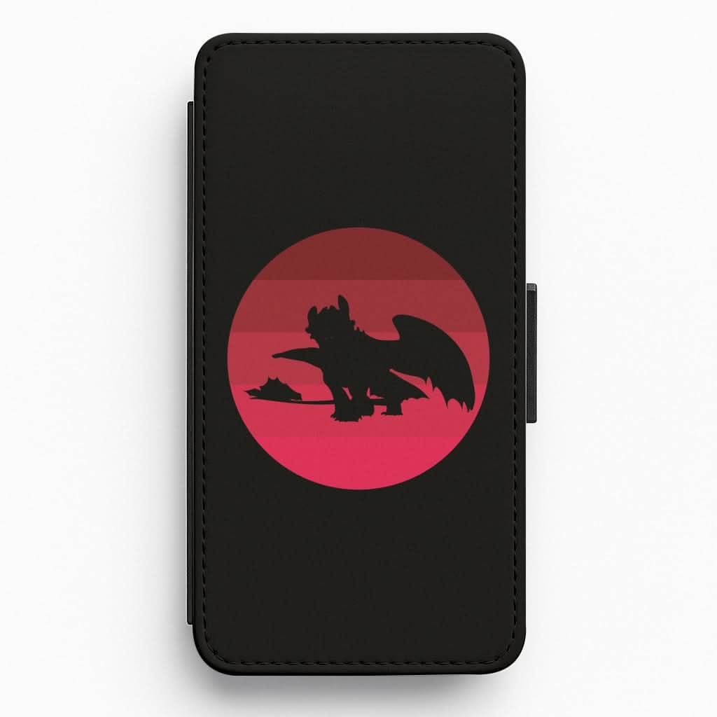 Red Sunset Dragon Flip / Wallet Phone Case