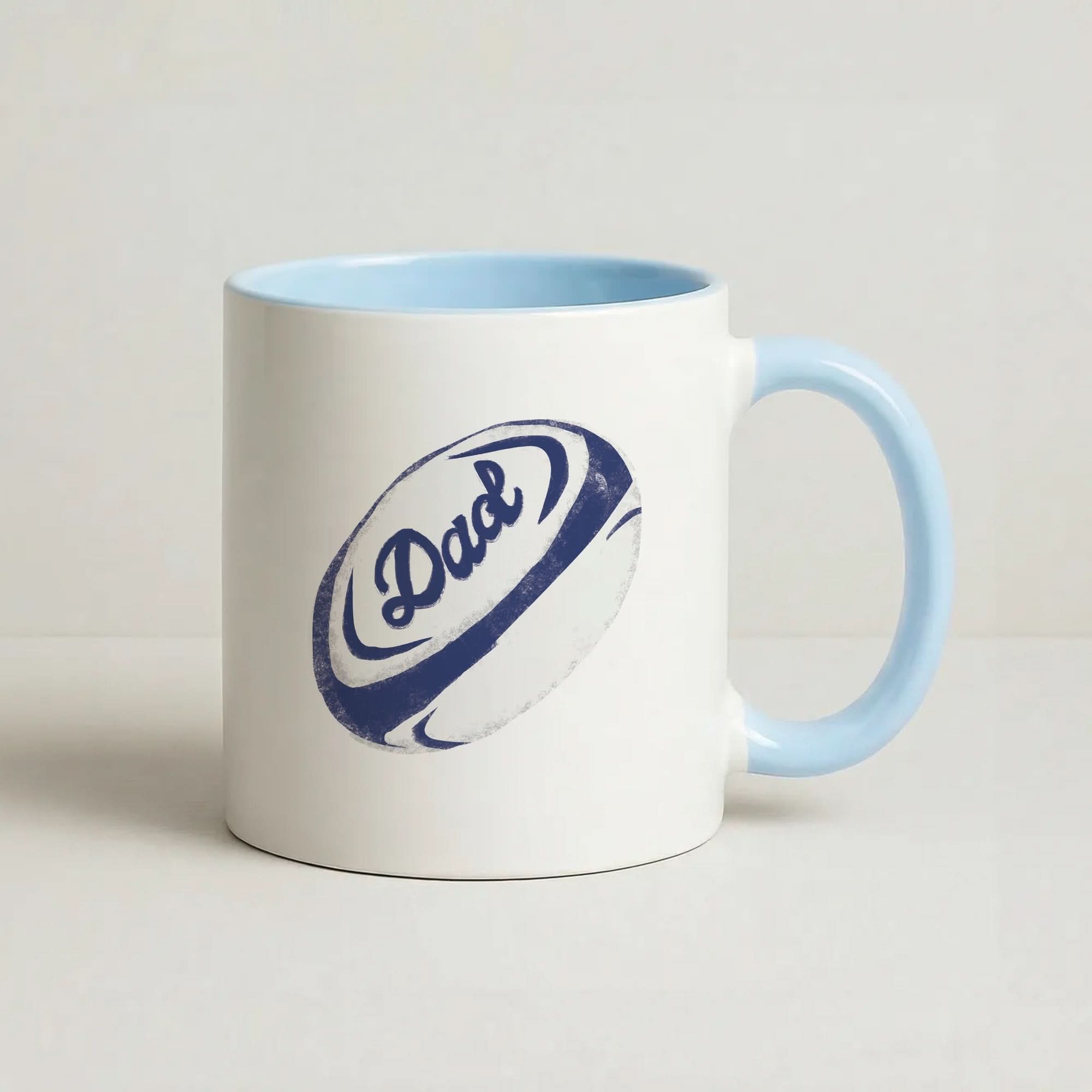 Dad Rugby Ball Blue Mug