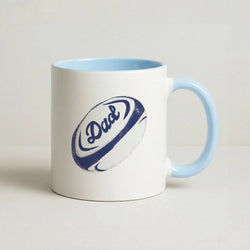 Dad Rugby Ball Blue Mug