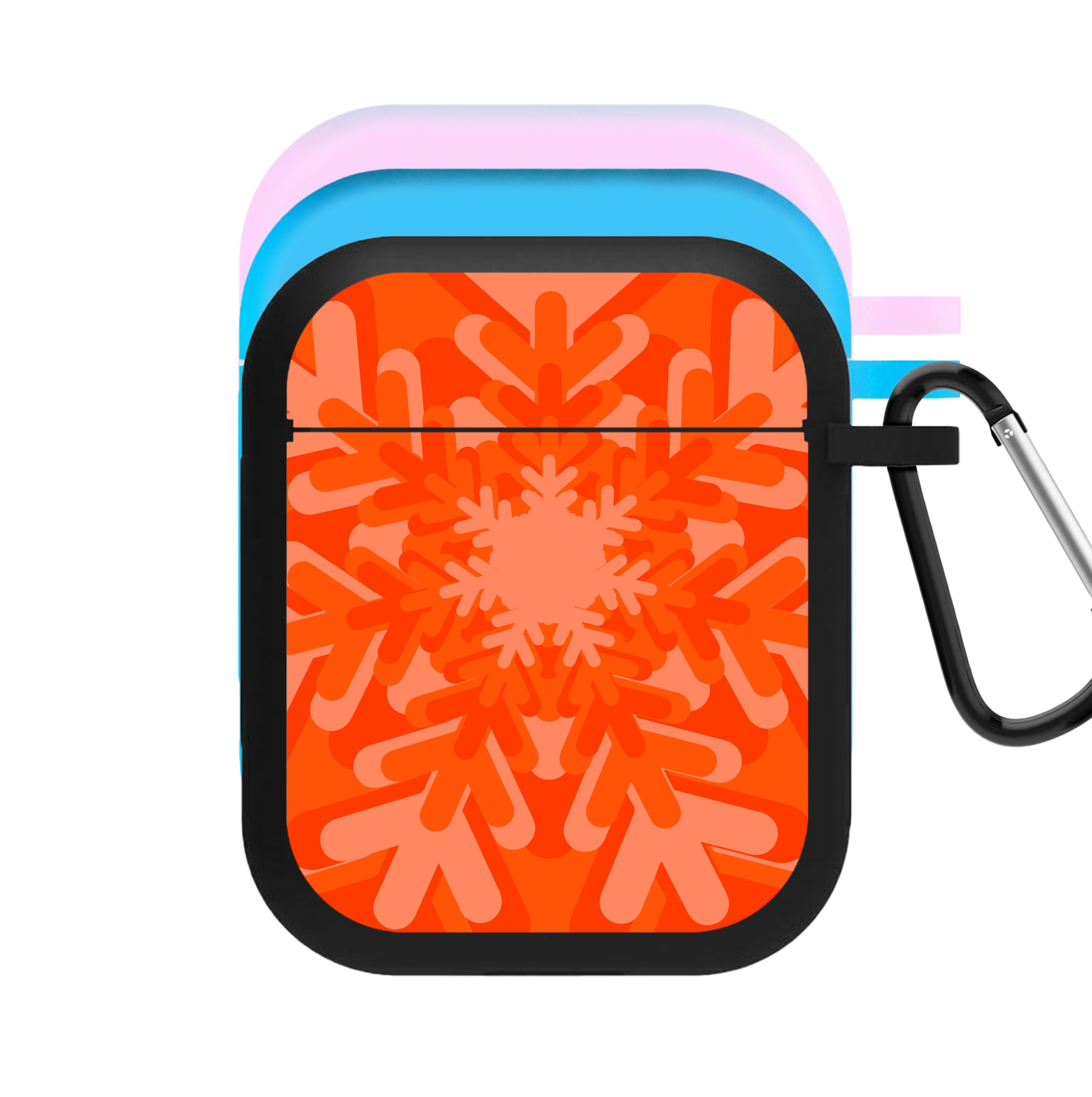 Orange - Colourful Snowflakes AirPods Case