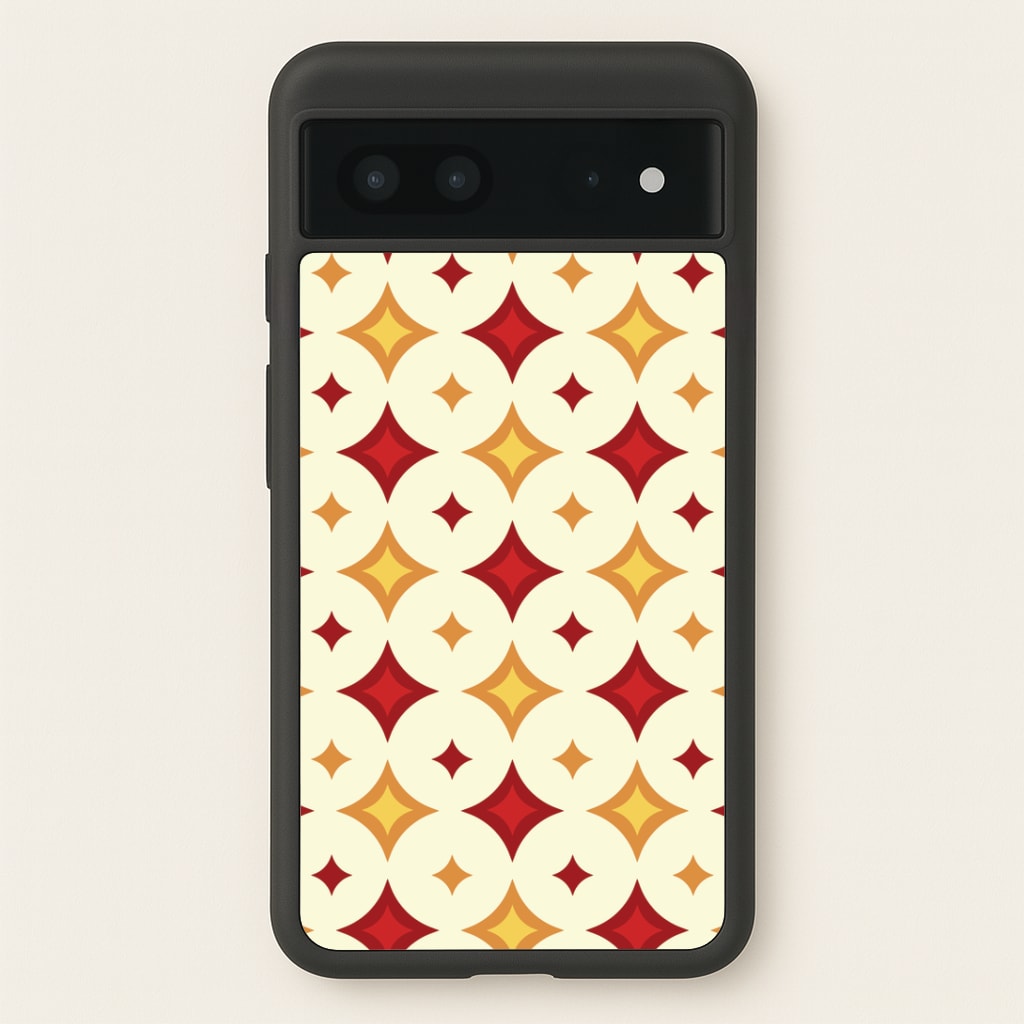 Geometric Christmas Stars Pattern Google Pixel 7 Case