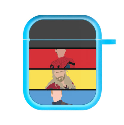 Superhero Team Red, Yellow And Blue AirPods Case