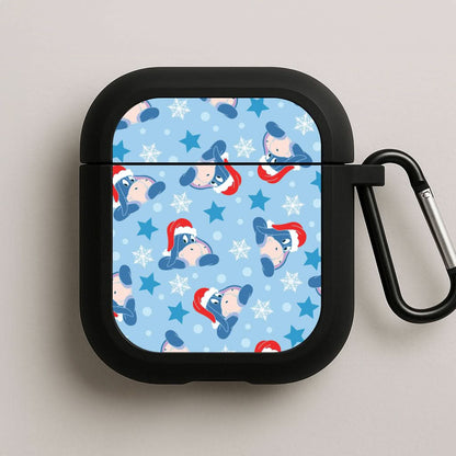 Cartoon Donkey Stars Pattern Black AirPods Case