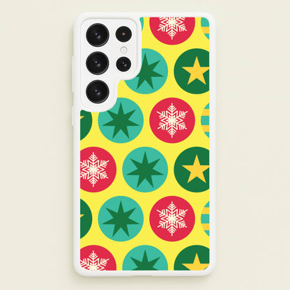 Colourful Abstract Baubles Christmas Pattern Galaxy S22 Ultra Case