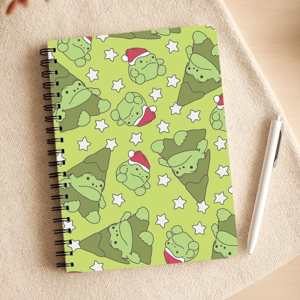 Christmas Frogs And Stars Plush Pattern Notepad