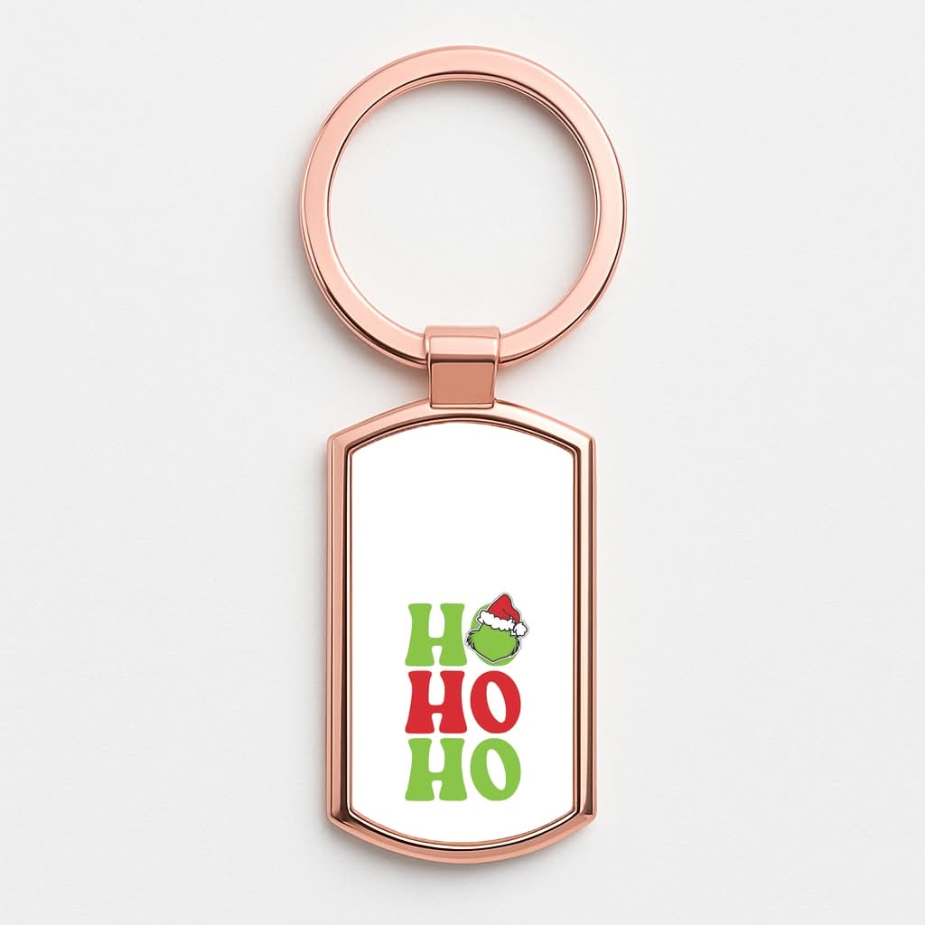 Green Ho Ho Ho Rose Gold Keyring
