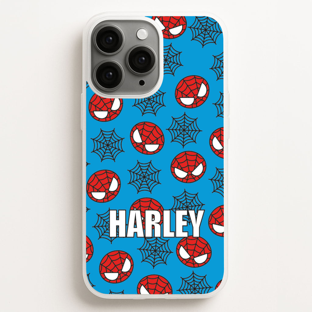 Spiderman And Webs - Personalised Superhero Comic Phone Case for iPhone, Samsung Galaxy and Google Pixel