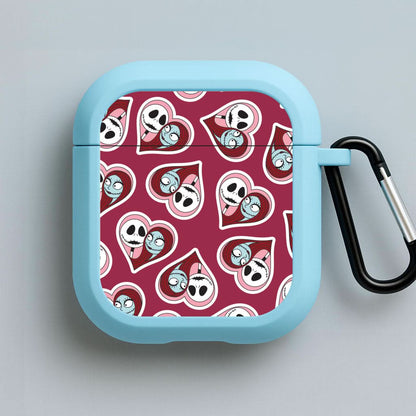 J And S Heart Pattern Blue AirPods Case