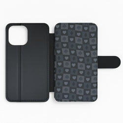 Card Suits Pattern Black Flip Phone Case