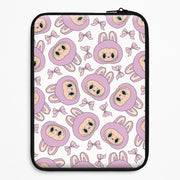 Cute Purple Monster And Bows Pattern Laptop Sleeve 1