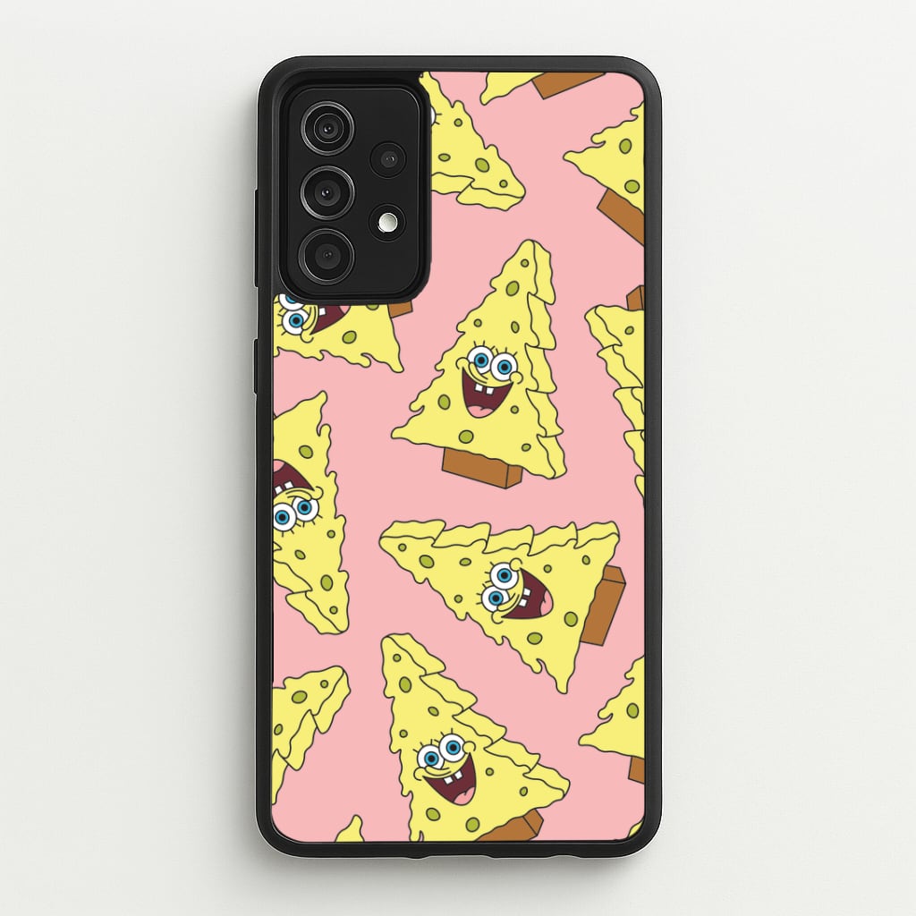 Christmas Tree Cartoon Sponge Pattern Galaxy A52 / A52s Case