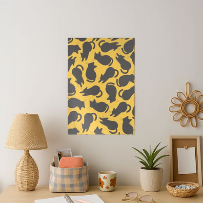Black Cat Silhouettes Pattern Art Print