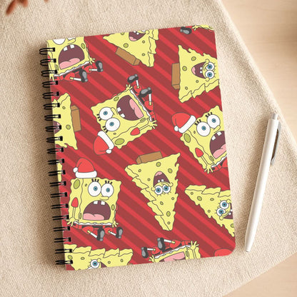 Christmas Cartoon Sponge Stripes Pattern Notepad