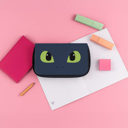 Black Fury Dragon Face Pencil Case