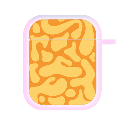 Yellow Blobs Abstract Pattern AirPods Case