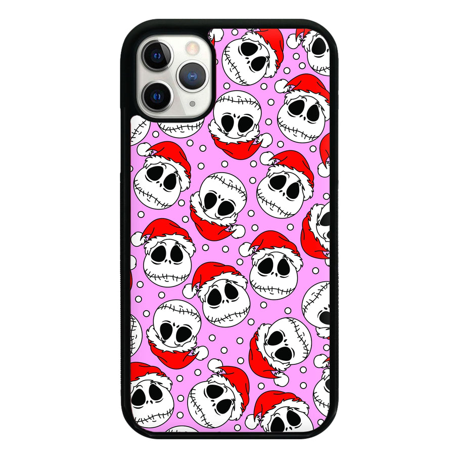 Pink Christmas Skull Pattern Phone Case