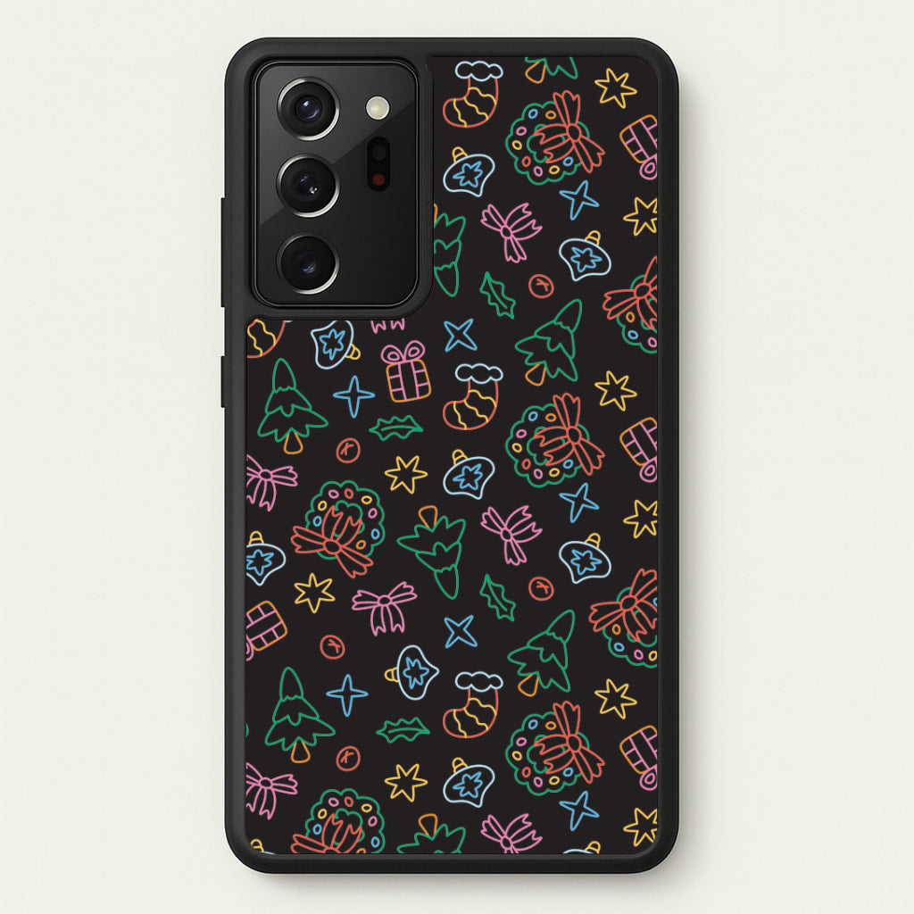 Neon Christmas Icons Pattern I Galaxy Note 20 Ultra Case
