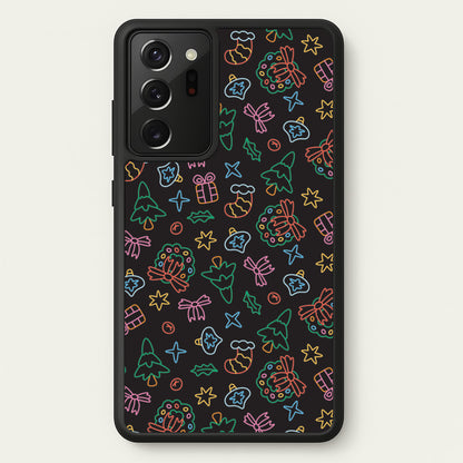 Neon Christmas Icons Pattern I Galaxy Note 20 Ultra Case