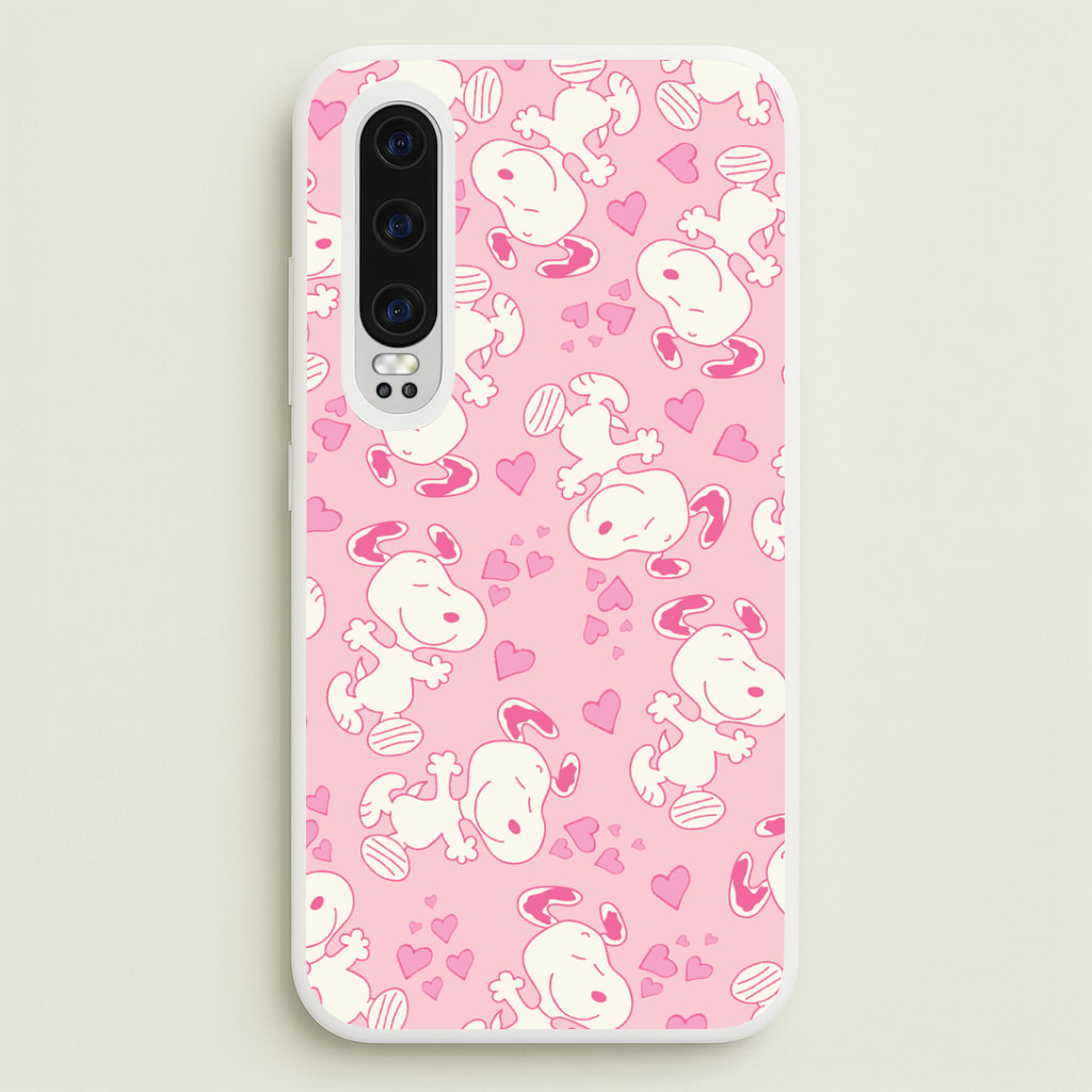 Cartoon Beagle Valentine Hearts Pattern Huawei P30 Case