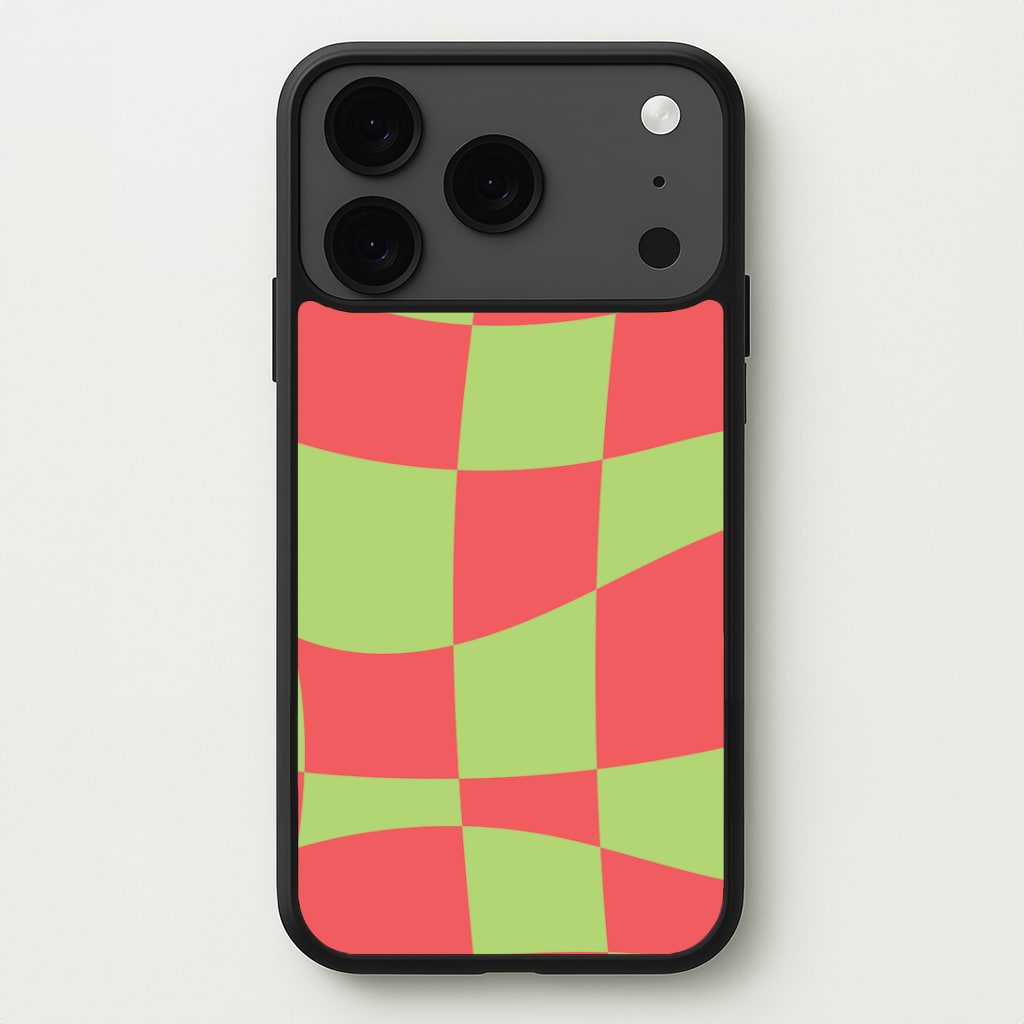 Abstract Red And Green Christmas Pattern iPhone 17 Pro Max Case