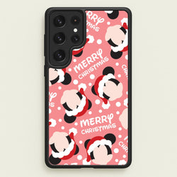 Merry Christmas Cartoon Mouse Pattern Galaxy S23 Ultra Case