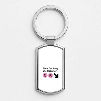 She Got Away Silver Metal Keyring