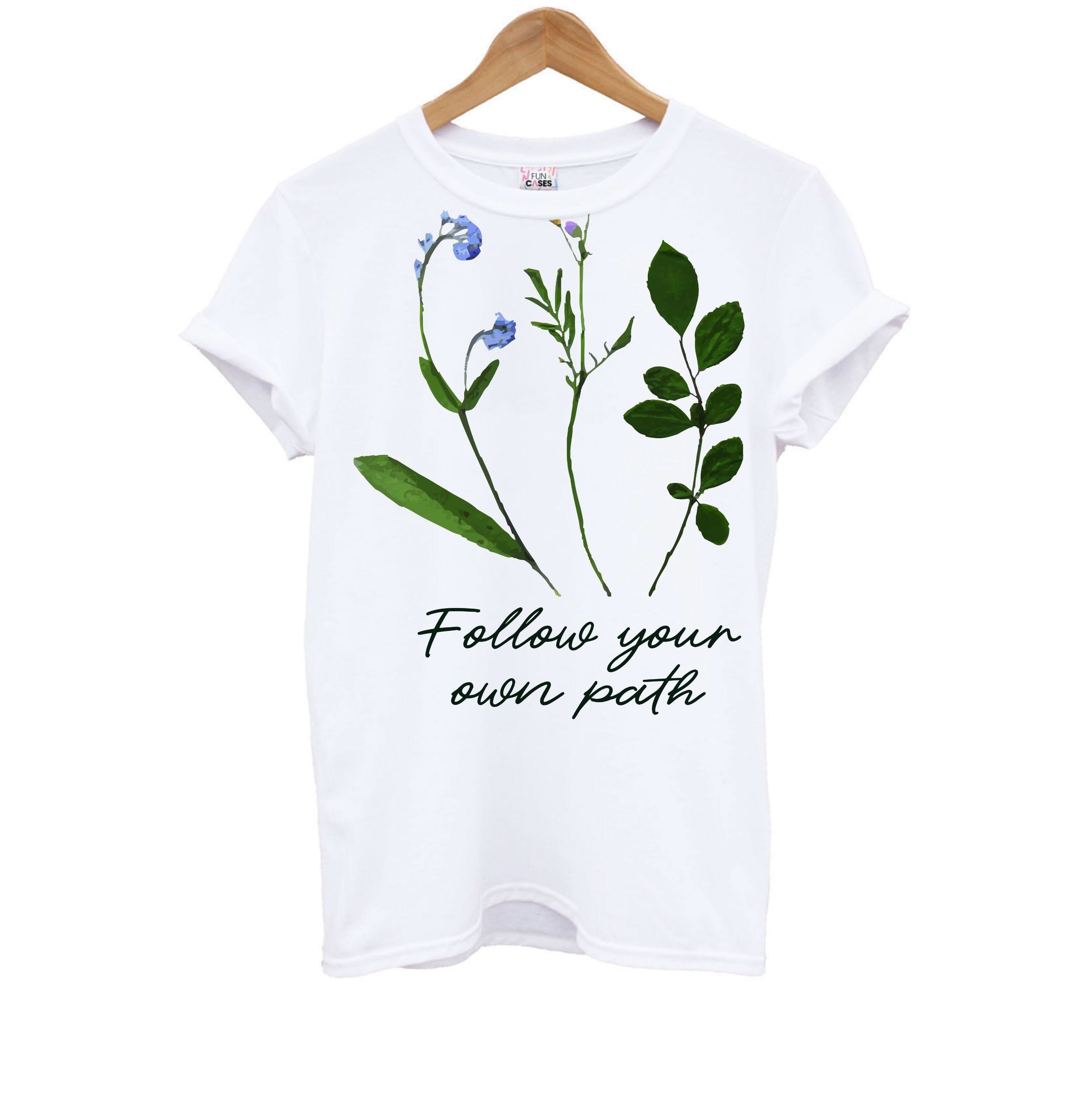 Follow Your Own Path Dark Green Kids T-Shirt