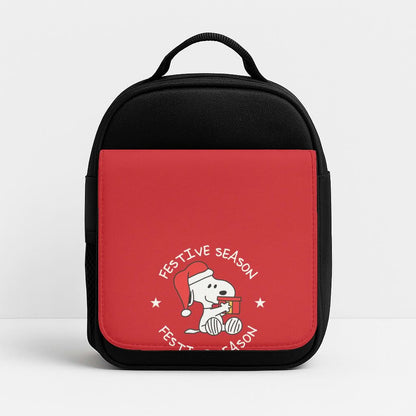 Cartoon Beagle Festive Season Insulated Lunch Bag