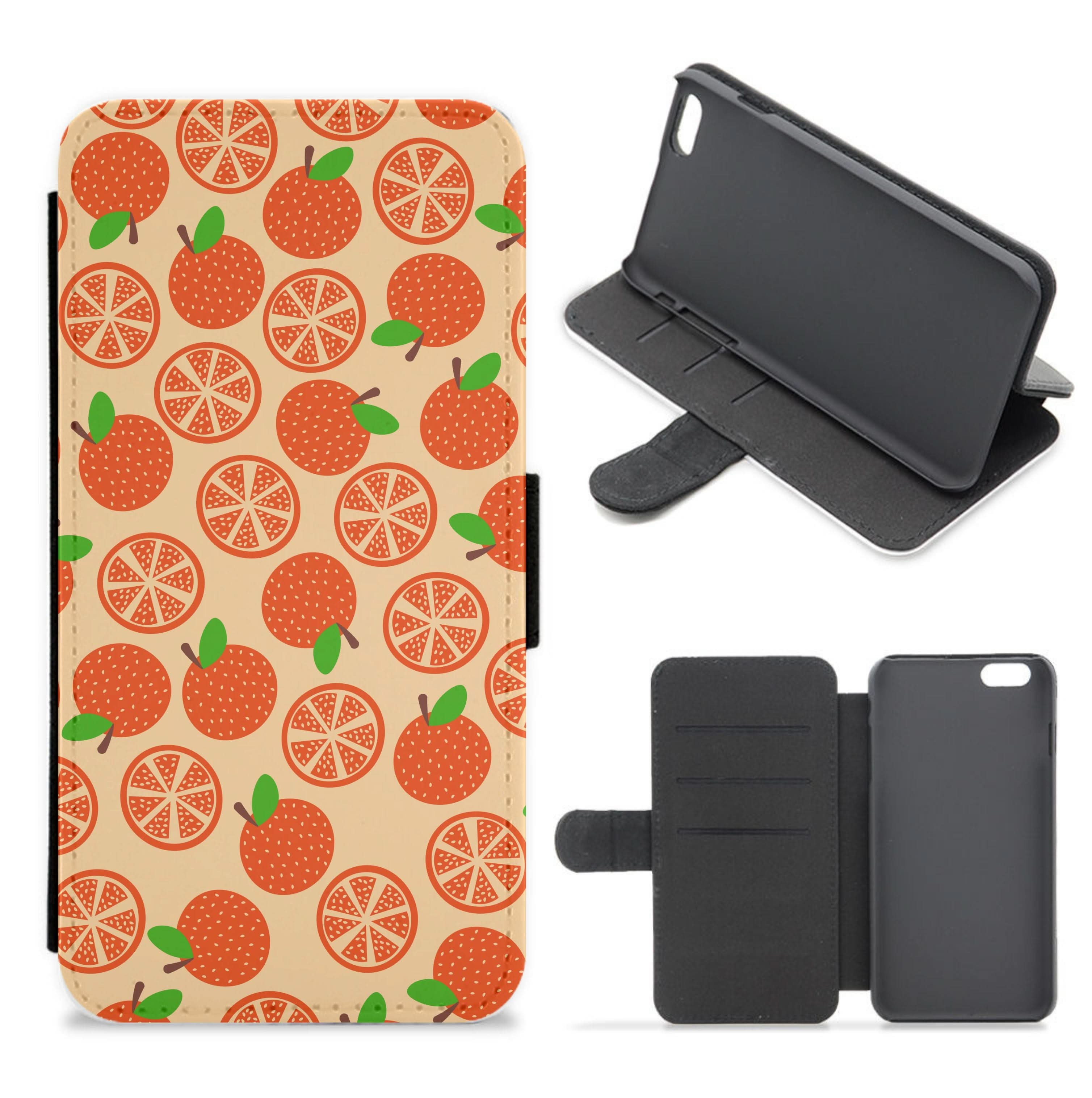 Textured Oranges Pattern  Flip / Wallet Phone Case