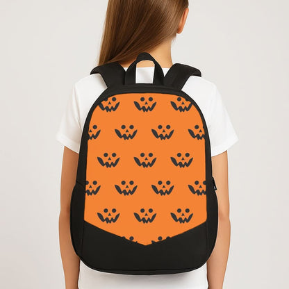 Carved Pumpkin Face Pattern School Bag