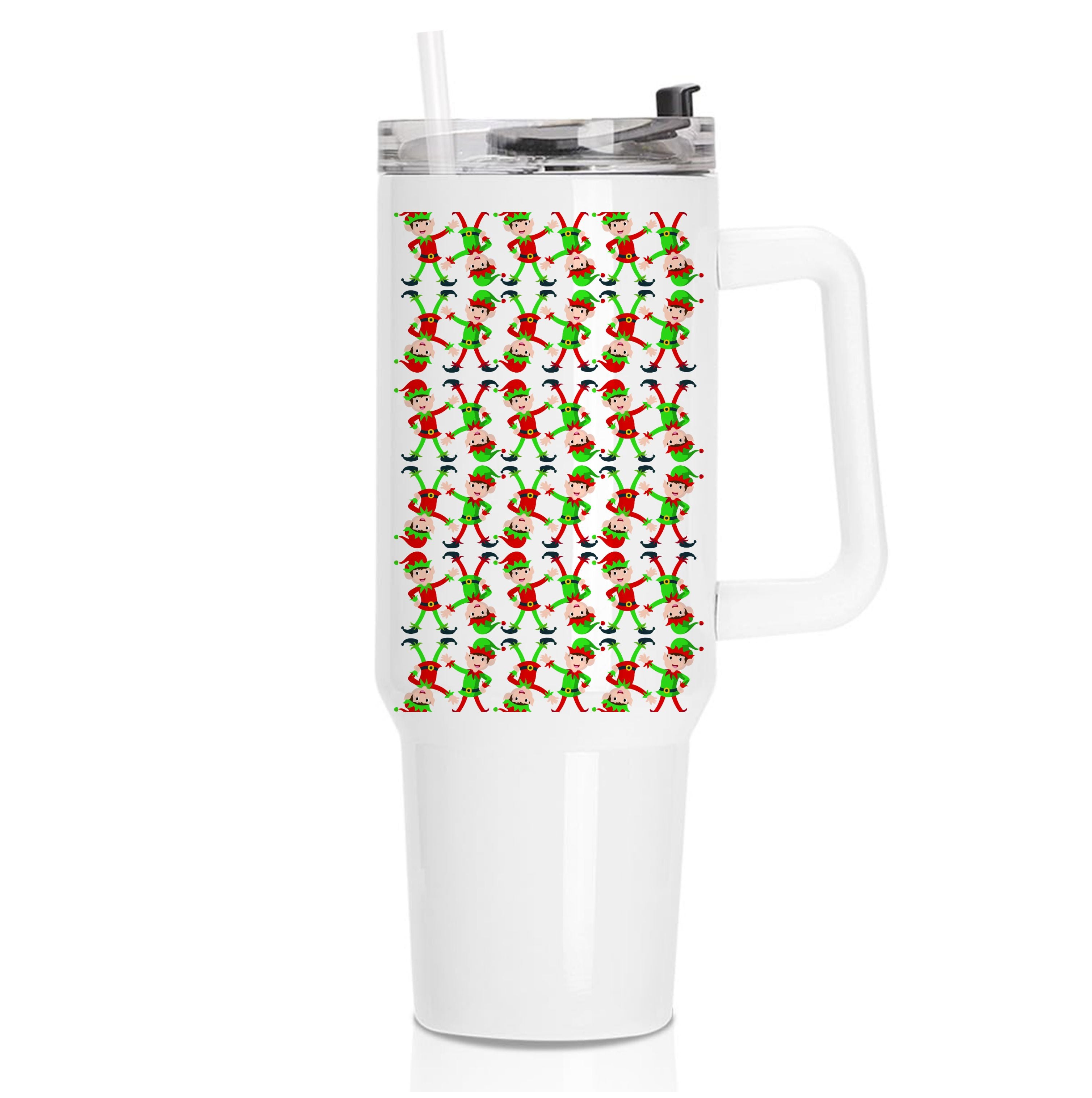 Elf Face Pattern - Christmas Patterns Tumbler