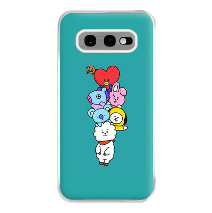 Green BT21 - RJ, Mang, Koya, Chimmy, Cooky, Shooky, Tata - K Pop Phone Case